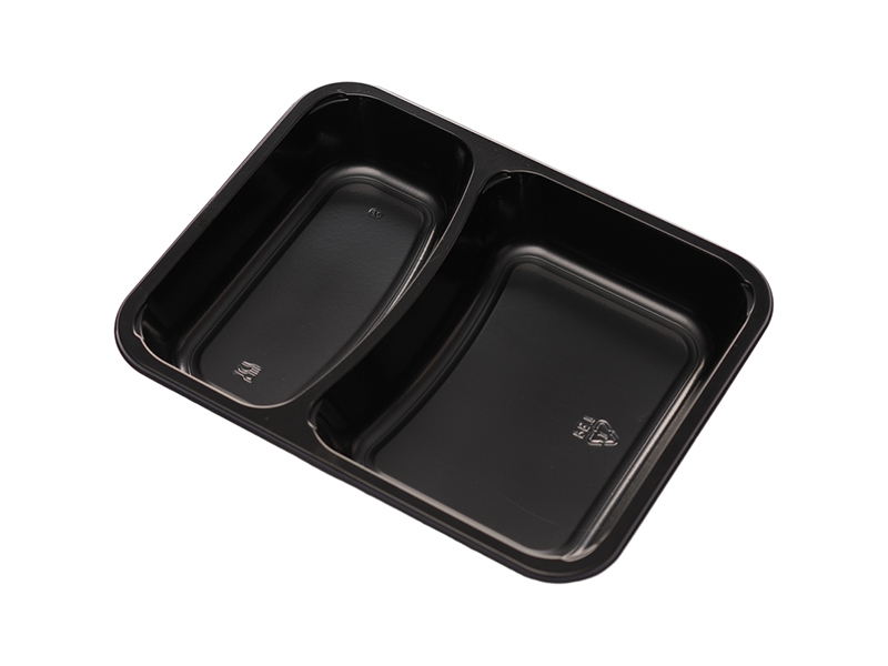 Double Compartment Rectangular CPET Food tray