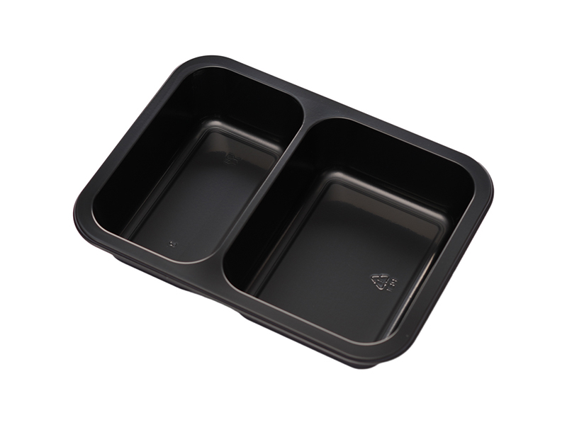 Microwave Double Compartment CPET Plastic Tray Disposable