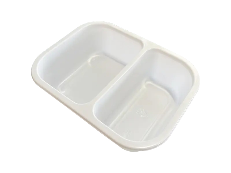 Customized Double Compartment CPET Rectangle Tray Food Containers