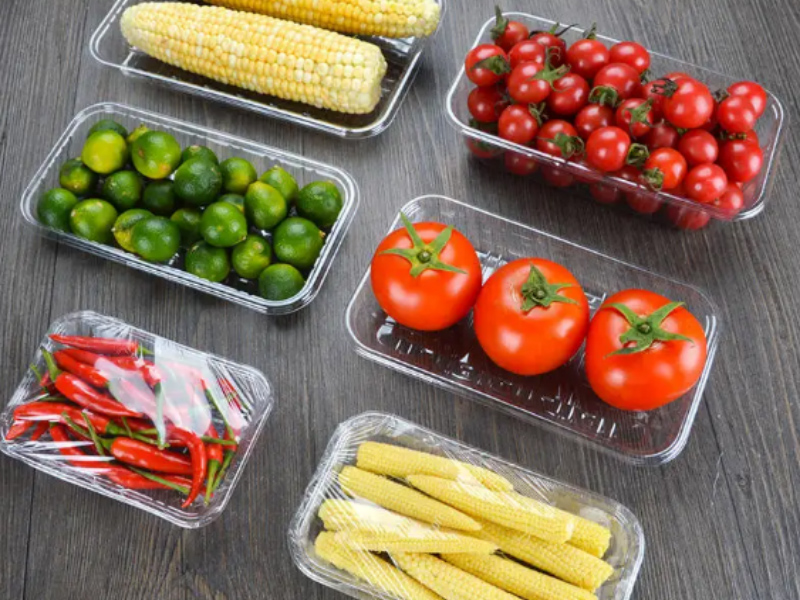 Plastic Ventilated PET Fruit Clamshell Container for Fresh Berries Blueberries Strawberries