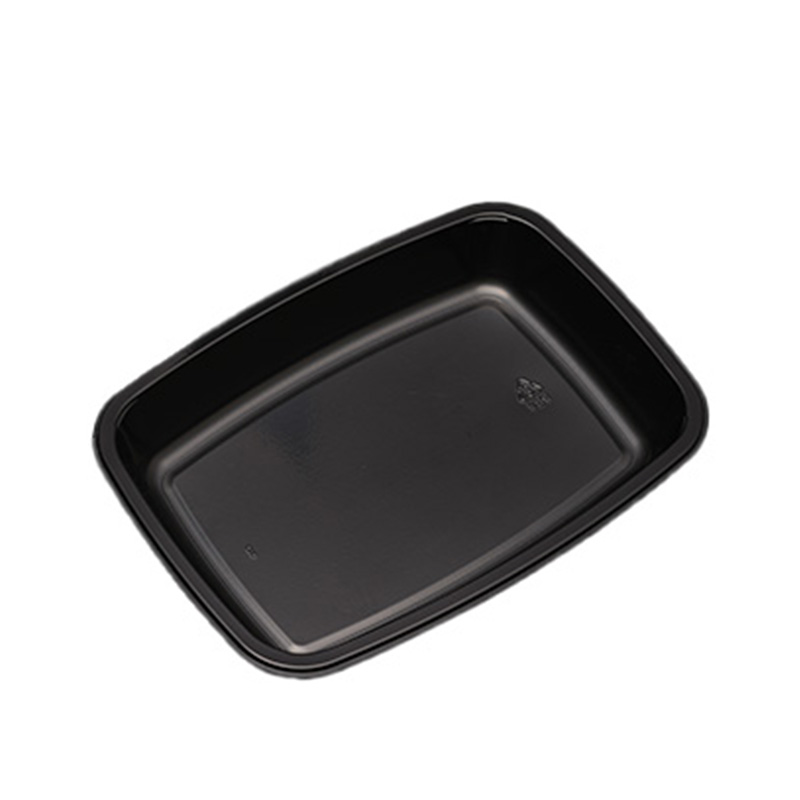 Single Compartment Airline Black Disposable CPET Tray Oven Safe CPET Food tray