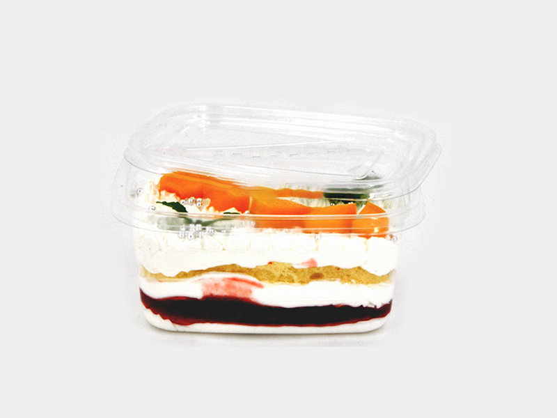 Disposable Transparent PET Plastic Pastry Containers Box With Dome Lid