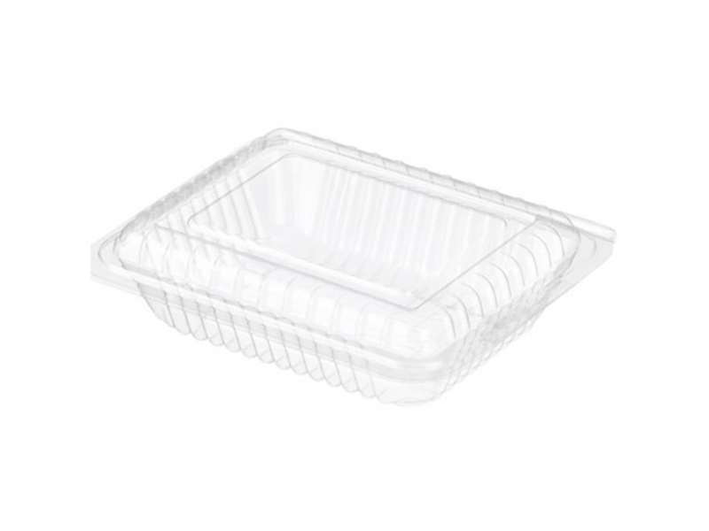 Disposable Clear PET Rectangle Take Away Food Fruit Salad Container With Lids