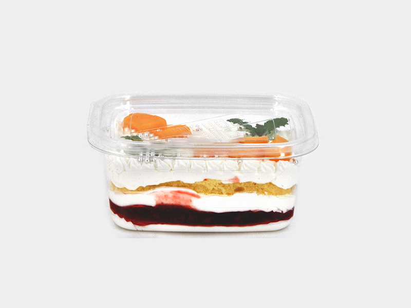 Disposable Transparent PET Plastic Pastry Containers Box With Dome Lid