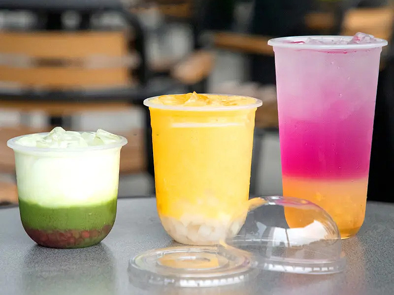 Custom Clear PET Milk Tea Cup Disposable Plastic Beverage Cup