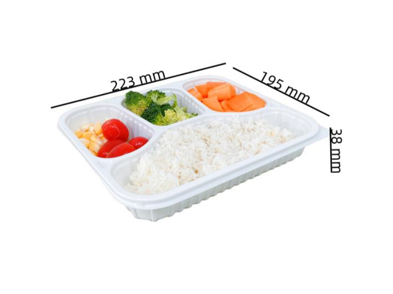 Compostable Eco-friendly 1000ML Four Compartment CPLA biodegradable containers for food