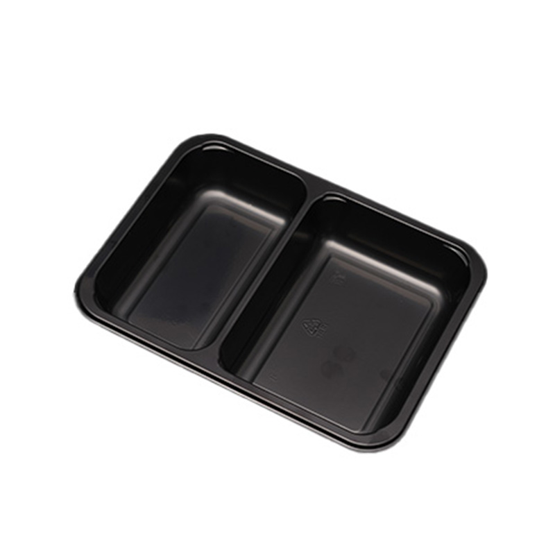 Microwave Double Compartment CPET Plastic Tray Disposable Copy
